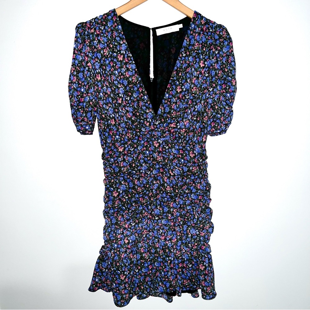 ASTR Label floral ruched mini dress